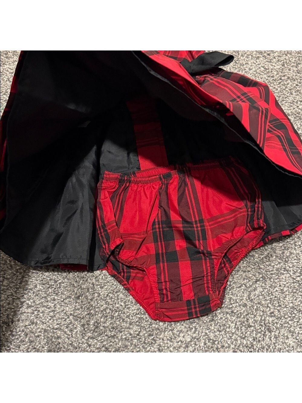 Ralph Lauren Red Plaid Dress with Black Accents - Picture 4 of 6